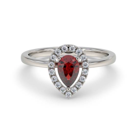 0.50ct Ruby and Diamond Cluster Ring